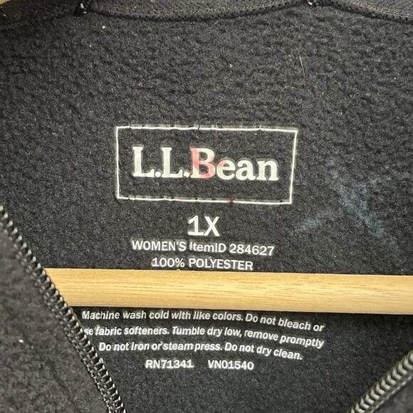 L.L. Bean Fleece Full Zip Front Hooded Midweight Cozy Sweater Jacket Plus 1X - Picture 4 of 8